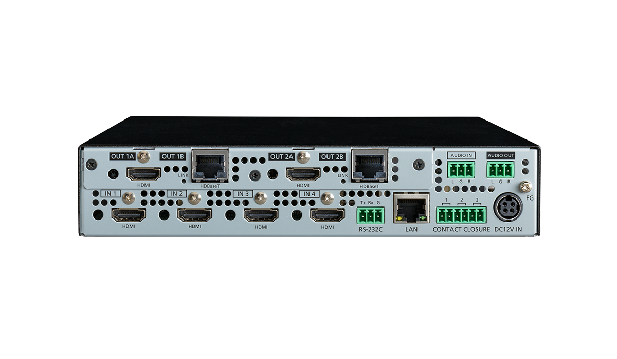 4K@60 Digital Multi Switcher with 4 Inputs and 2 Outputs, HDBaseT Output model