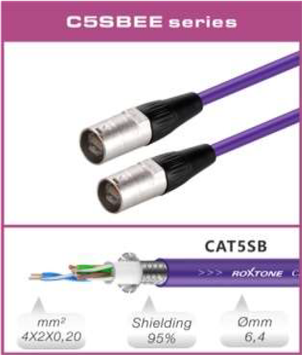 [C5SBEEL0.25] C5SBEE Flexible CAT5 S/UTP cable with connectors (0.25m)