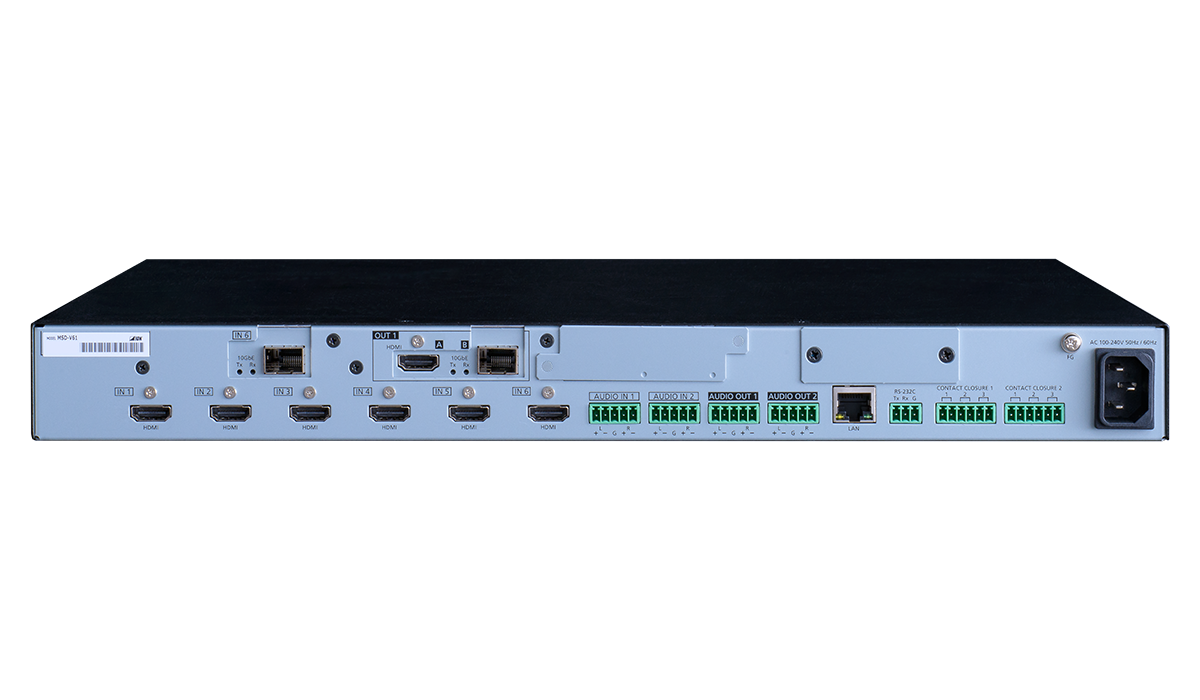 [MSD-V61UF] 4K@60 Digital Multi Switcher with 6 Inputs and 1 Output SDVoE Output Fiber model (SFP+ module sold separately)