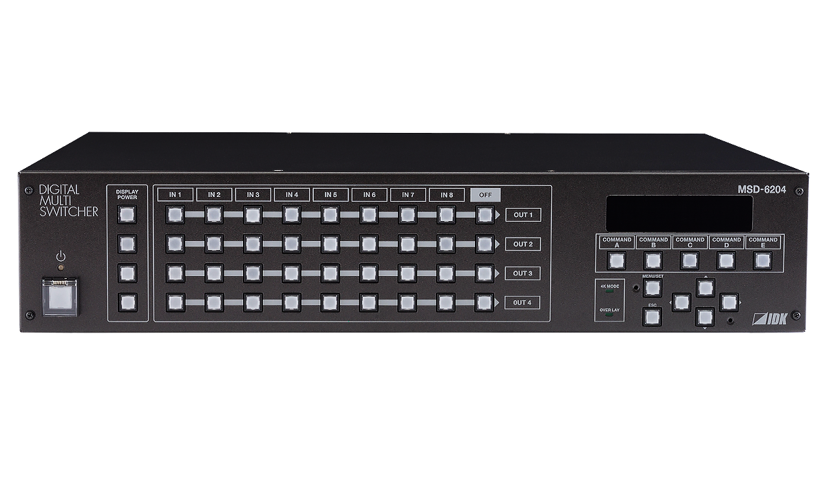 [MSD-6204 Dan] 4K Digital Multi Switcher with 8 Inputs & 4 Outputs- Dante output model
