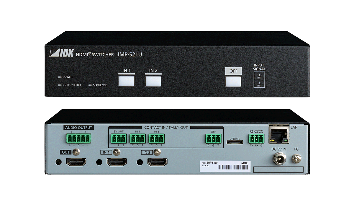 4K@60 HDMI Switcher with 2 Inputs & 1 Output