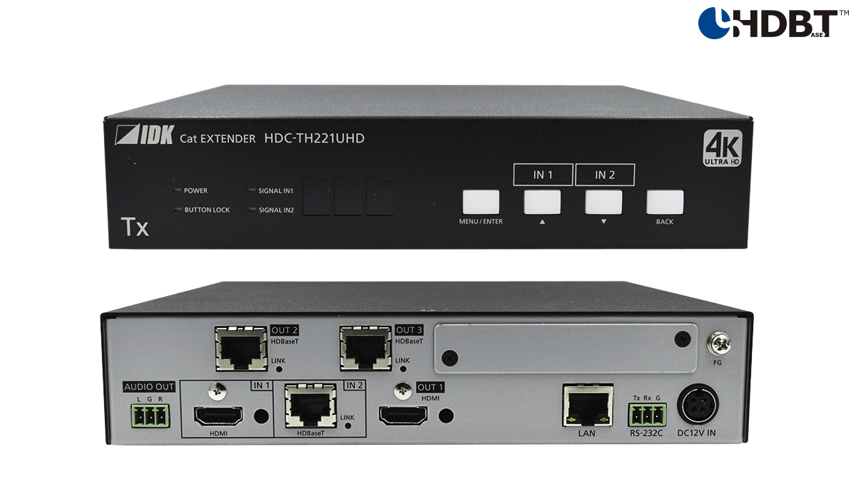 [HDC-TH221UHD] 4K@60 HDBaseT Transmitter with 2 Inputs & 3 Outputs