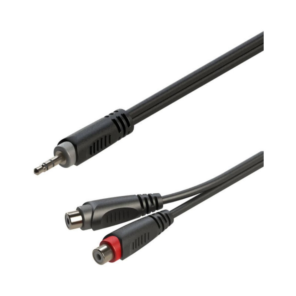 RAYC330 Y-Adapter 1x3.5mm Stereo Jack to 2x RCA F, 0.2m