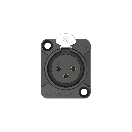 [RX3FD-BG] RX3FD 3 Pole XLR Female Socket (Gold plated, Black)