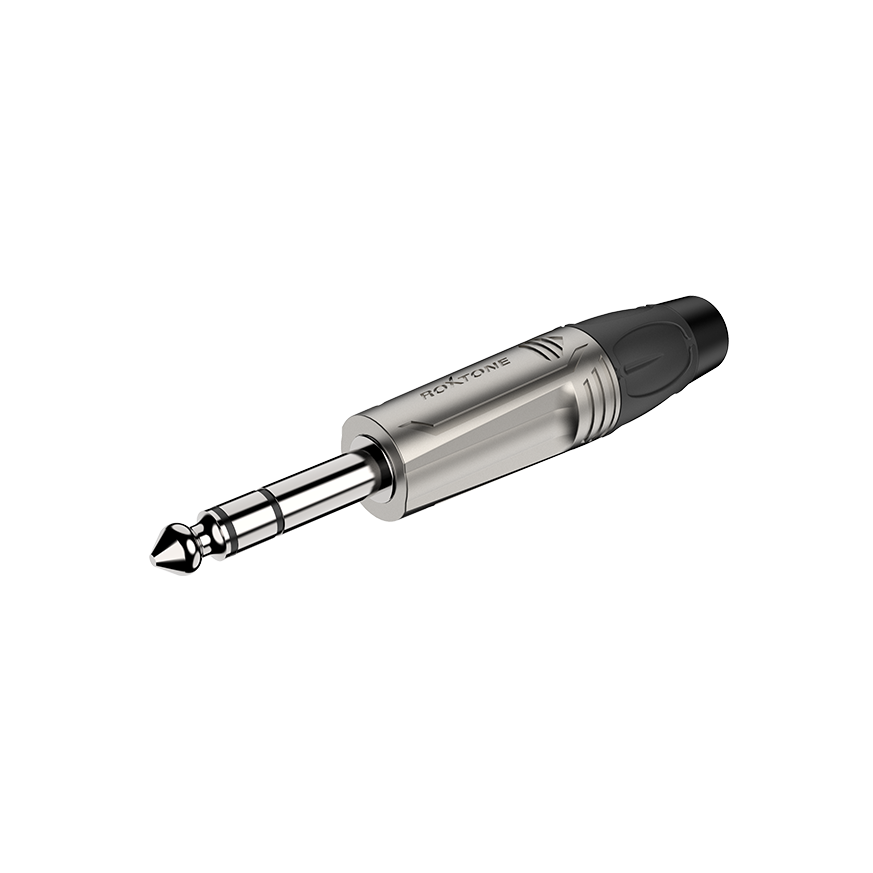 RJ3P-BN 6.3mm Stereo Plug, Black / Nickel