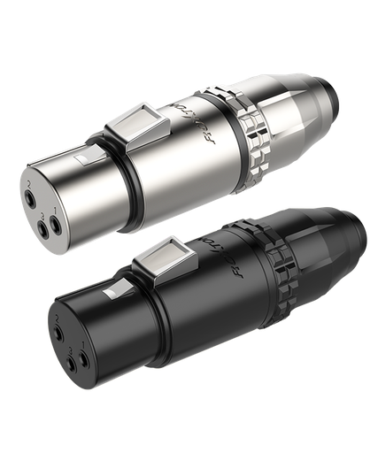 RX3FWP-BG 3 Pole Heavy-Duty Waterproof XLR Female, IP66, Black / Gold
